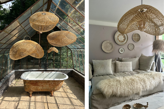 XXL wolkenlamp organische vorm - 120 cm - natuurlijke kleur