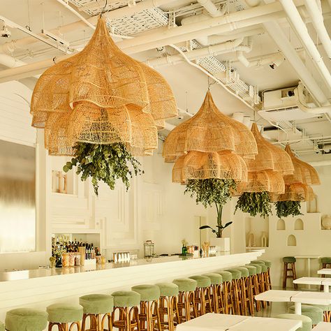 Flower Rattan Lamp (80 cm) - Boho Ceiling Light | Mandala Stencil