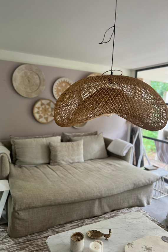 XXL wolkenlamp organische vorm - 120 cm - natuurlijke kleur
