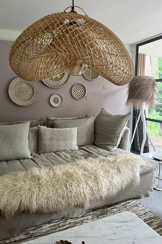 XXL zwarte wolkenlamp organische vorm - 120 cm - zwart