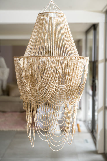 Natuurlijke kralen hanglamp