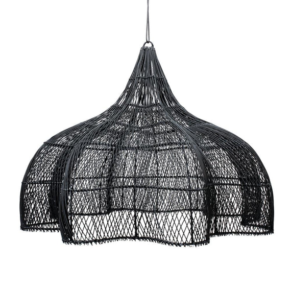 Flower Rattan Hanging Lamp (80 cm) - Natural Boho Lighting | Mandala Stencil