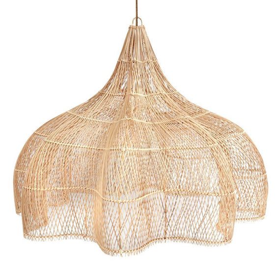 Flower Rattan Lamp (80 cm) - Boho Ceiling Light | Mandala Stencil