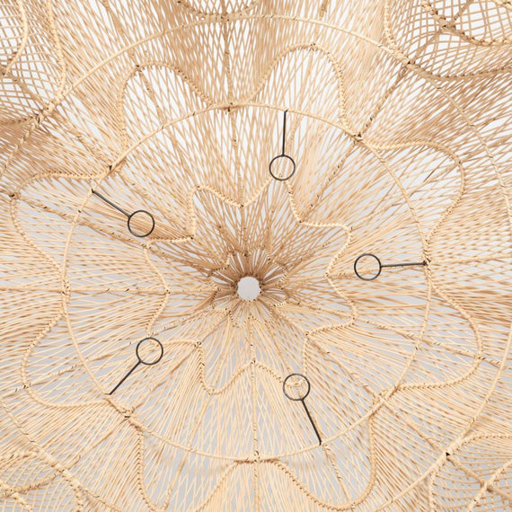 Flower Rattan Lamp (80 cm) - Boho Ceiling Light | Mandala Stencil