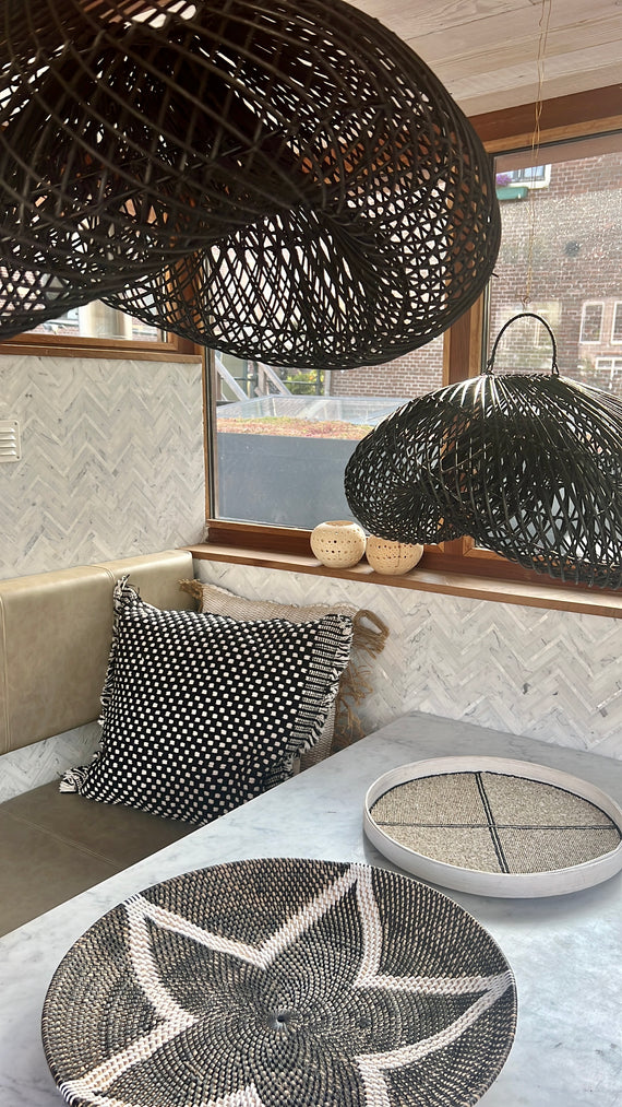 XXL zwarte wolkenlamp organische vorm - 120 cm - zwart