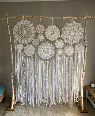 Set van 10 dromenvangers in 20, 30, 40, 50 cm voor een wit feest of bruiloft