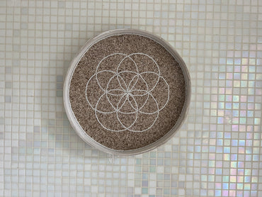 Fully Beaded Wall Basket (25 cm) - Handcrafted Boho Decor | Mandala Stencils