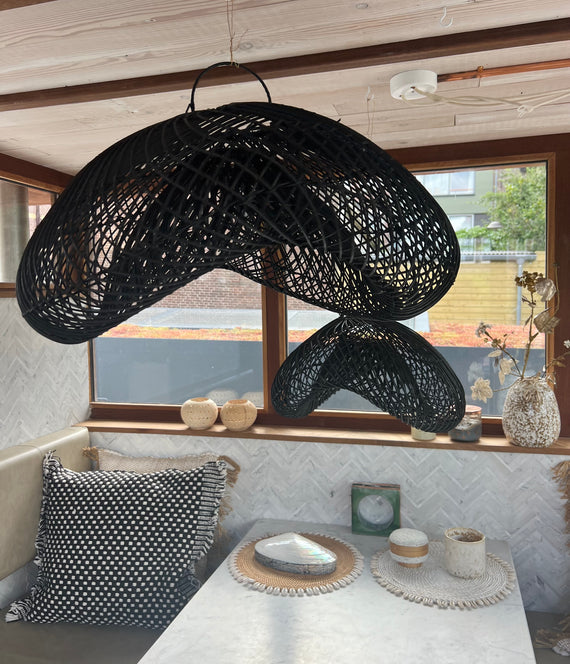 XXL zwarte wolkenlamp organische vorm - 120 cm - zwart