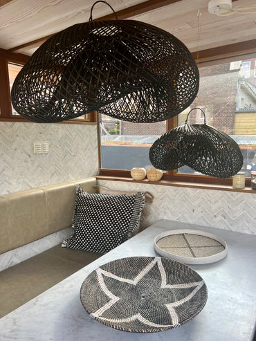XXL zwarte wolkenlamp organische vorm - 120 cm - zwart