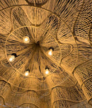 Flower Rattan Lamp (80 cm) - Boho Ceiling Light | Mandala Stencil