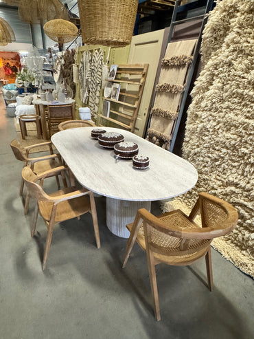 Travertine Table - Oval | 160 x 90 cm