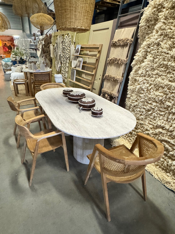Travertine Table - Oval | 160 x 90 cm
