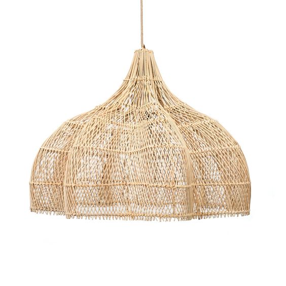 Rotan hanglamp bloemvorm - 40 cm - naturel