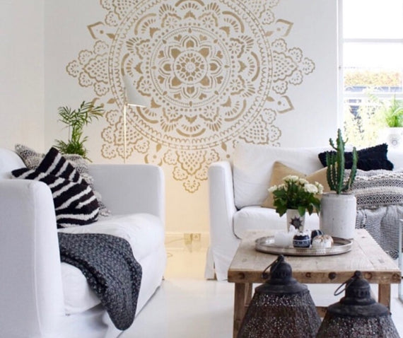 Heilige Mandala - XXL Mandala-muurstencil